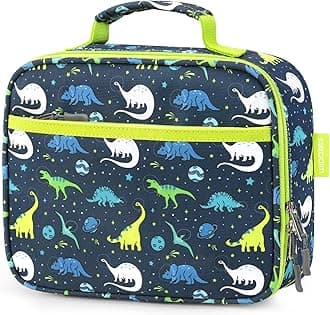 Kids Lunch Box for Boys Toddler, Insulated and Reusable Lunch Bag for School, Galaxy Dinosaur