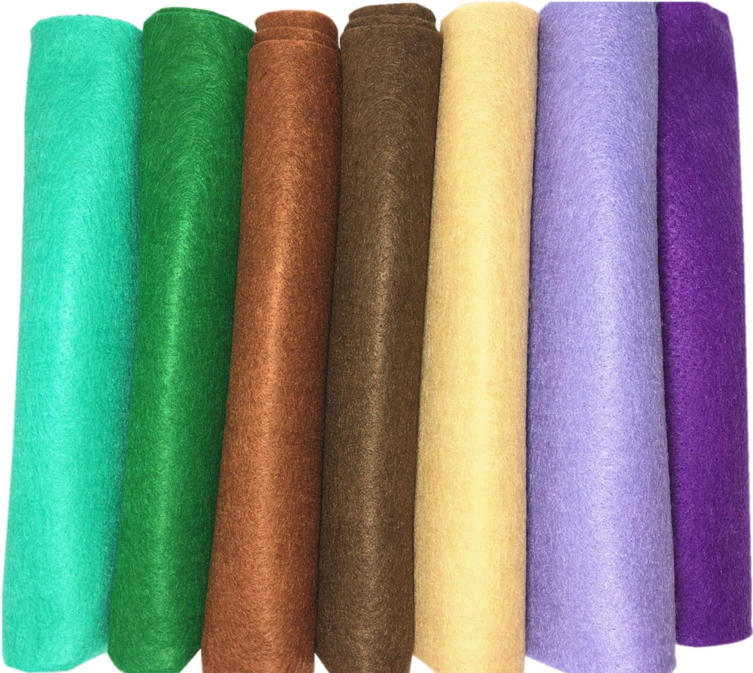 Misscrafts 7pcs 18" X 18" 1.4mm Thick Soft Felt Nonwoven Fabric Sheet Pack DIY Craft Patchwork Sewing Squares Assorted Colors(Autumn)