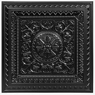 Art3d - Drop Ceiling Tiles for Pasting Ceiling Tiles 61 x 61 cm Black Plastic (12 Pieces, 4.5 m²)