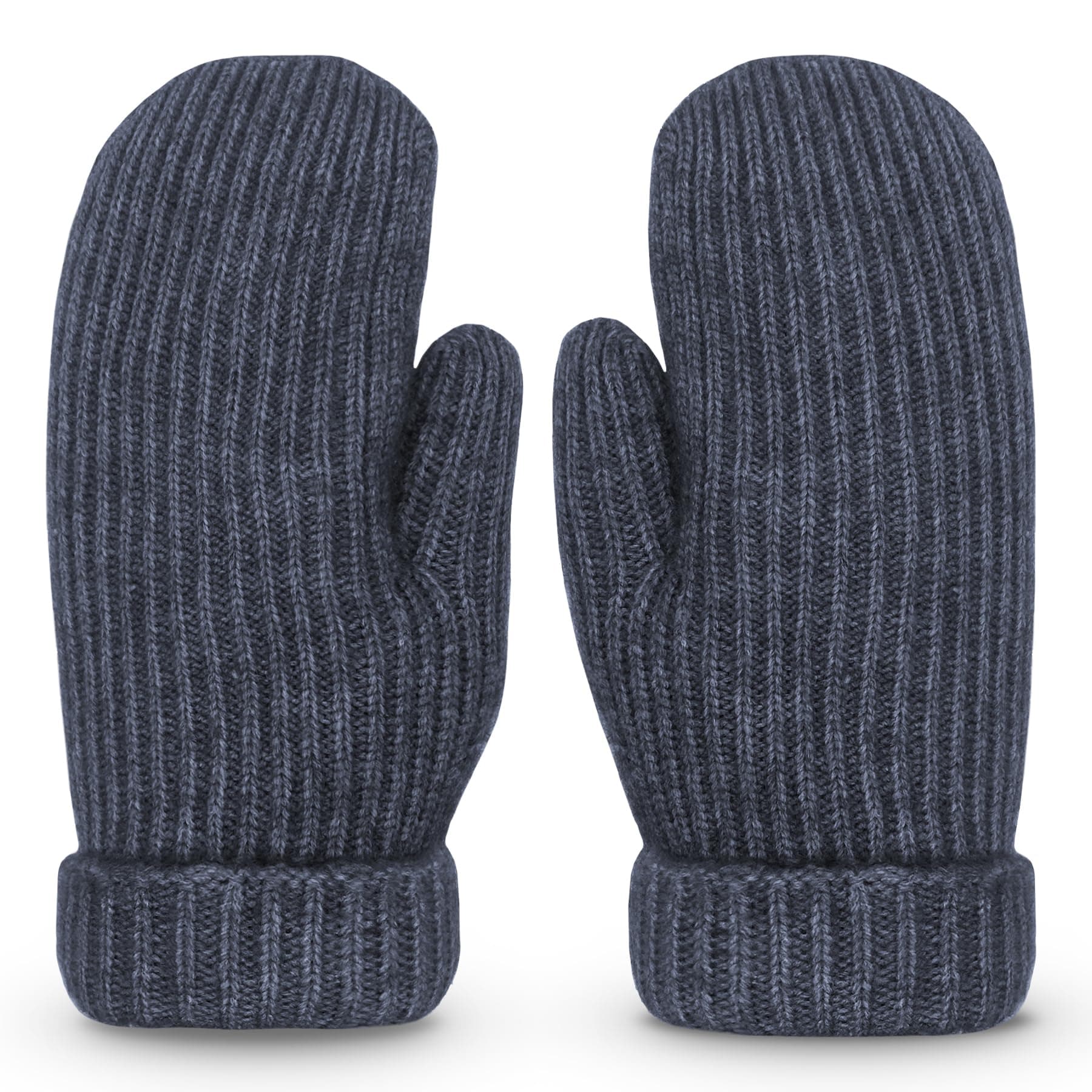 Whiteleopard Men's Winter Gloves Warm Lining Elastic Cuff - Knit Stretchy Cold Weather Warm Knit Thick Gloves Mittens