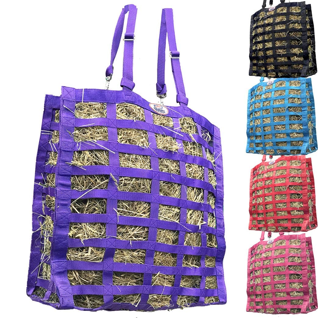 Supreme 4-Sided Slow Feed Hay Bag – Patented, 1-Year Warranty, 3.5" & 1.75" Openings