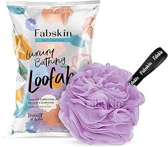 FABSKIN Loofah for Bathing | Bath Shower Sponge Scrubber Exfoliator for Women and Men | Body Wash Scrub | Bath Scrubber for Body (PURPLE)