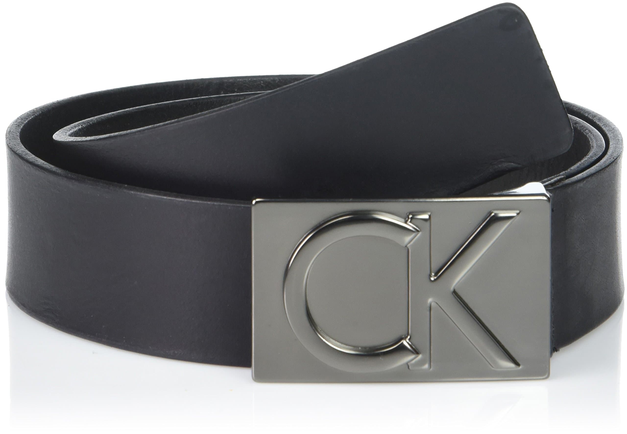 Calvin Klein Men's 38mm Flat Strap Smooth, Matte Leather Belt