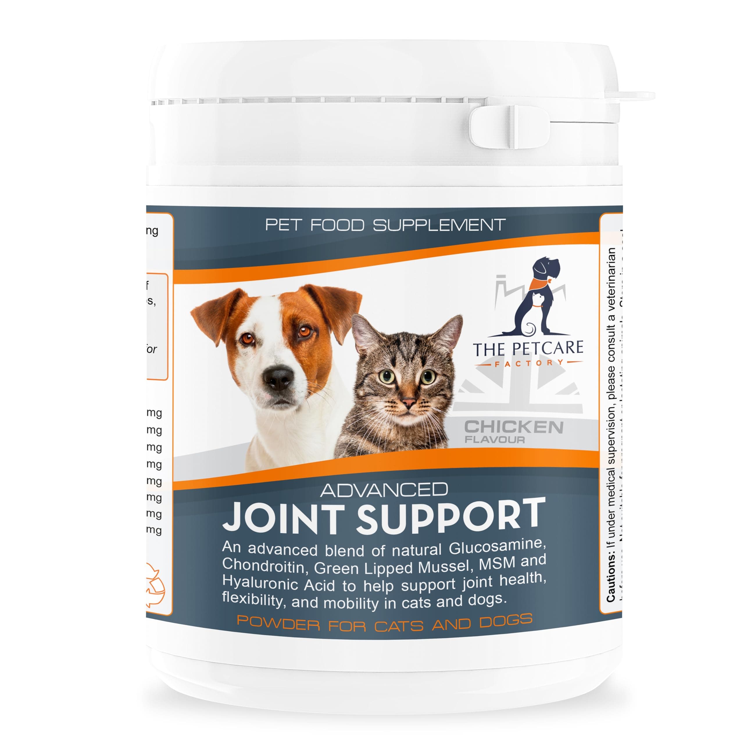 Advanced Joint Support Supplement Powder For Cats & Dogs, With Powerful Glucosamine, Chondroitin (Avian), Green Lipped Mussel, MSM, Curcumin & Hyaluronic Acid, Human Grade Ingredients, UK Manufactured