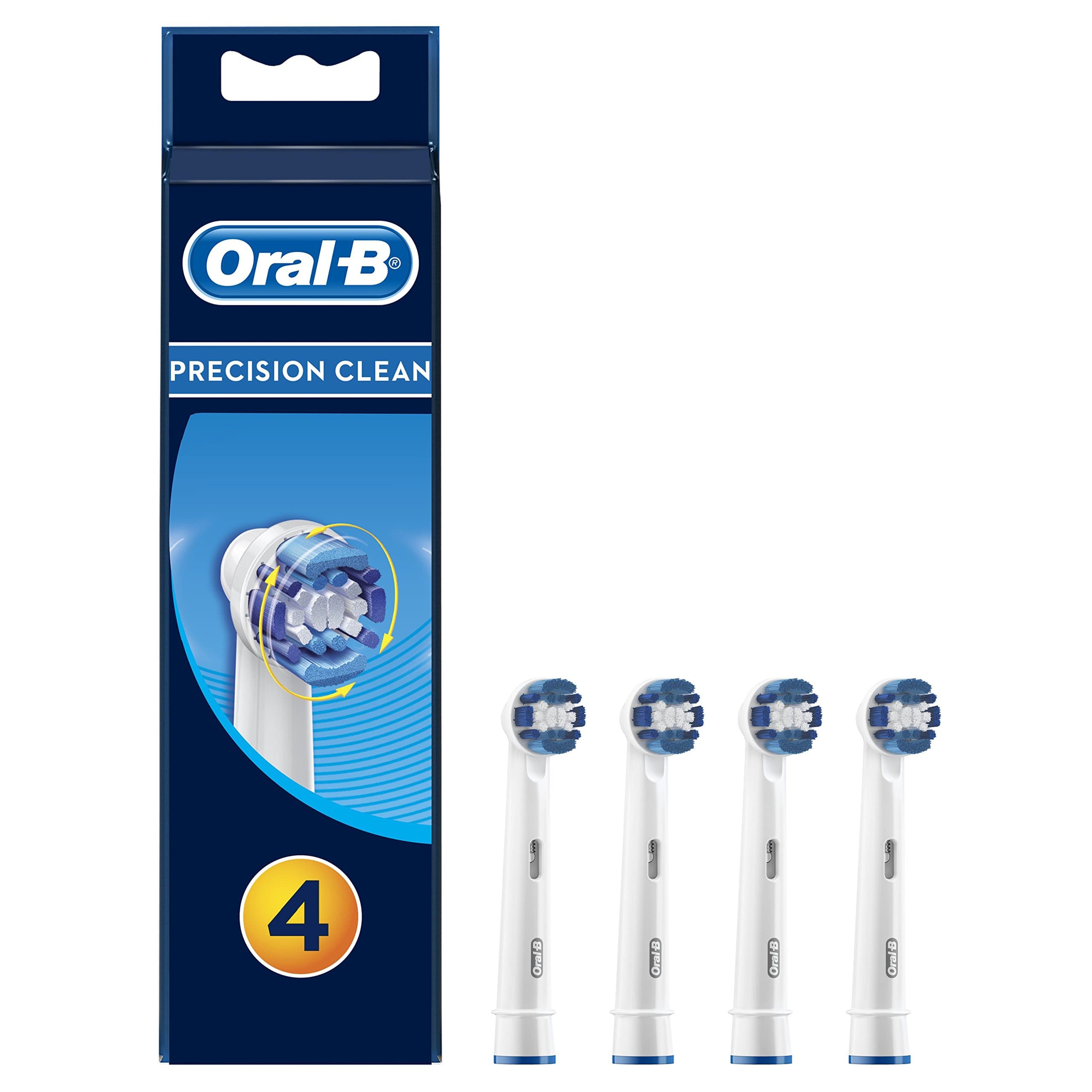 Oral-B Genuine Precision Clean Toothbrush Heads Replacement Refills for Electric Rechargeable Toothbrush, Deep and Precise Cleaning, Pack of 4