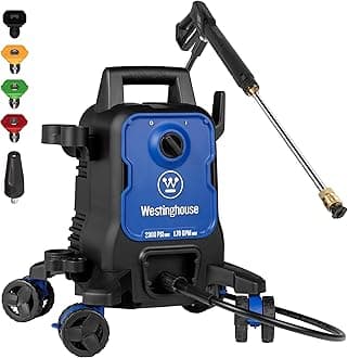 ePX3100 Electric Pressure Washer, 2300 Max PSI 1.76 Max GPM with Anti-Tipping Technology, Onboard Soap Tank, Pro-Style Steel Wand, 5-Nozzle Set, for Cars/Fences/Driveways/Home/Patios