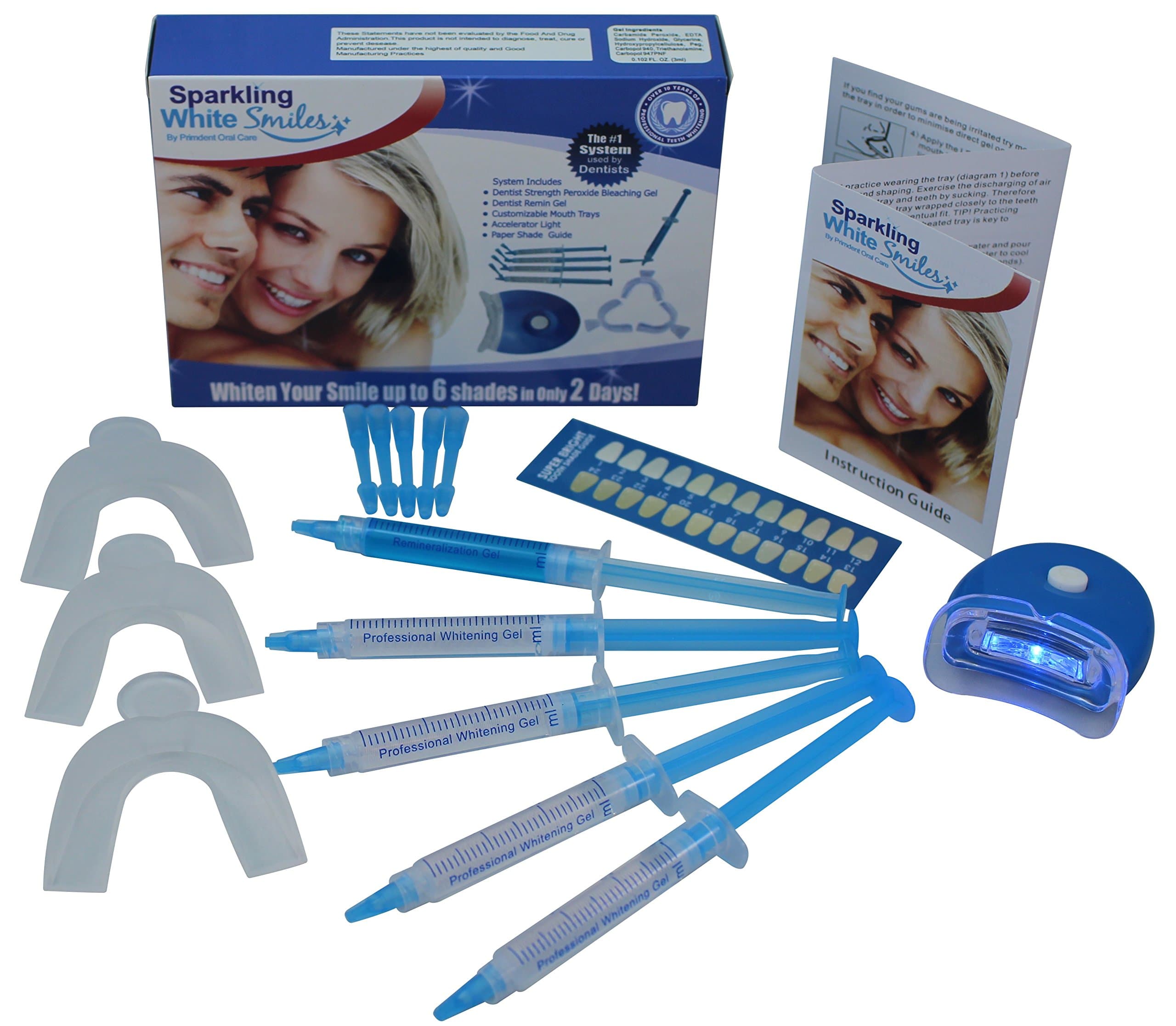 Professional at Home Teeth Whitening System by Sparkling White Smiles | Whitens & Brightens Up to 6 Shades in 2 Days | Safe, Mess-Free, Easy to Use, Gentle & Effective Results