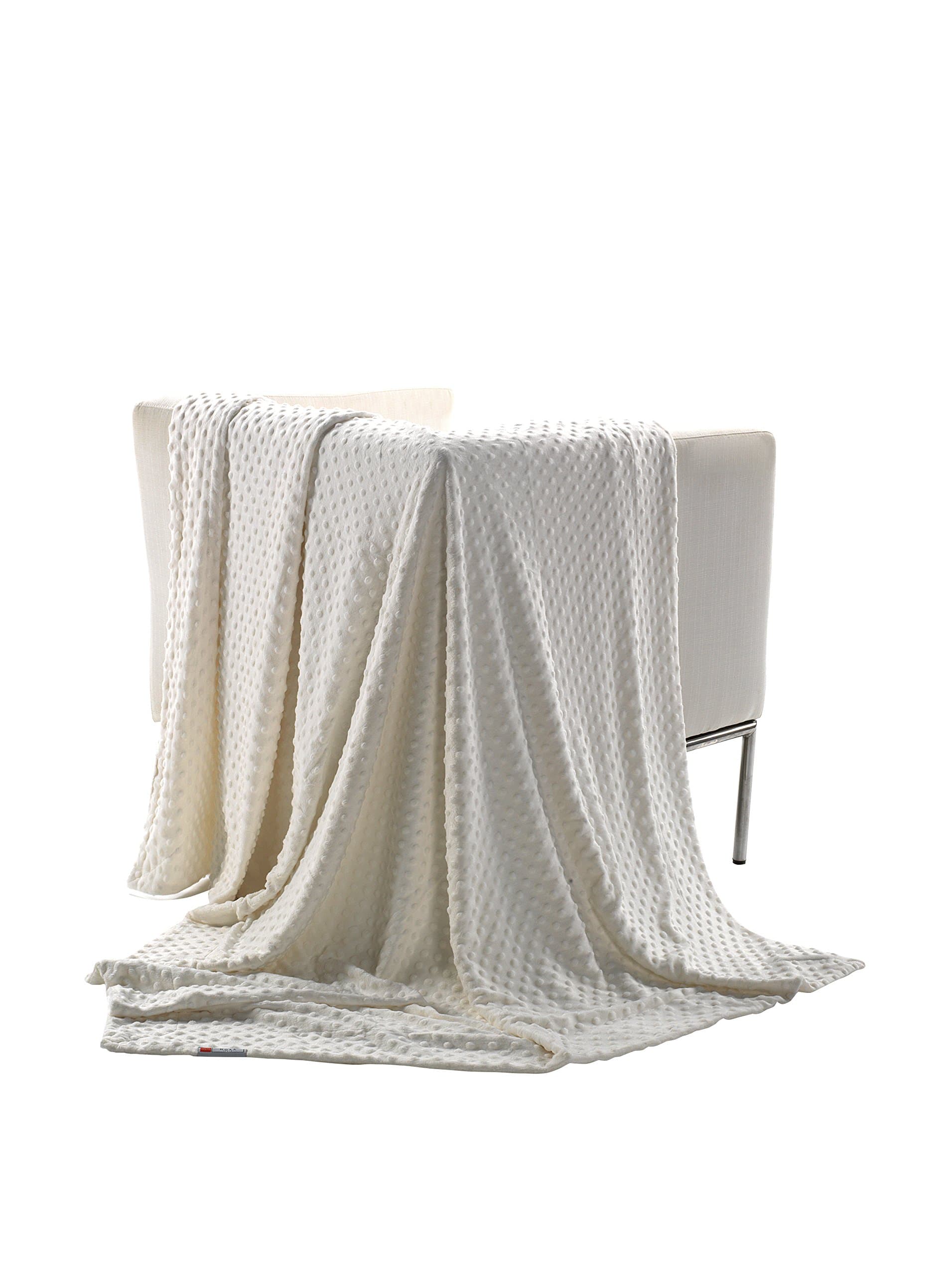 Blankets Mora Plaid Topitos White 130 x 170