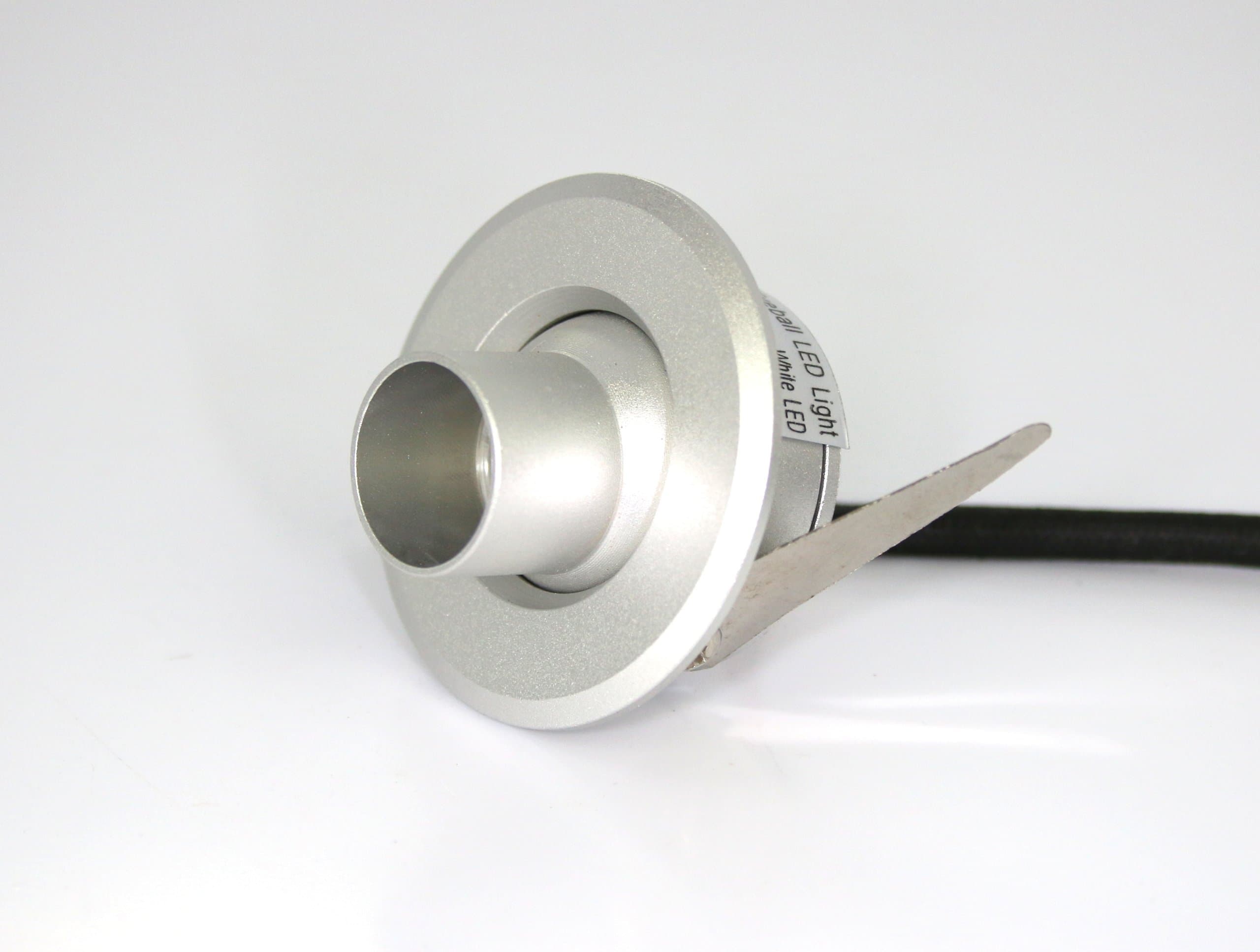 Mini Eyeball LED Fixture - White LED Downlight for Cabinets, Displays, Spotlights - 90 to 220VAC