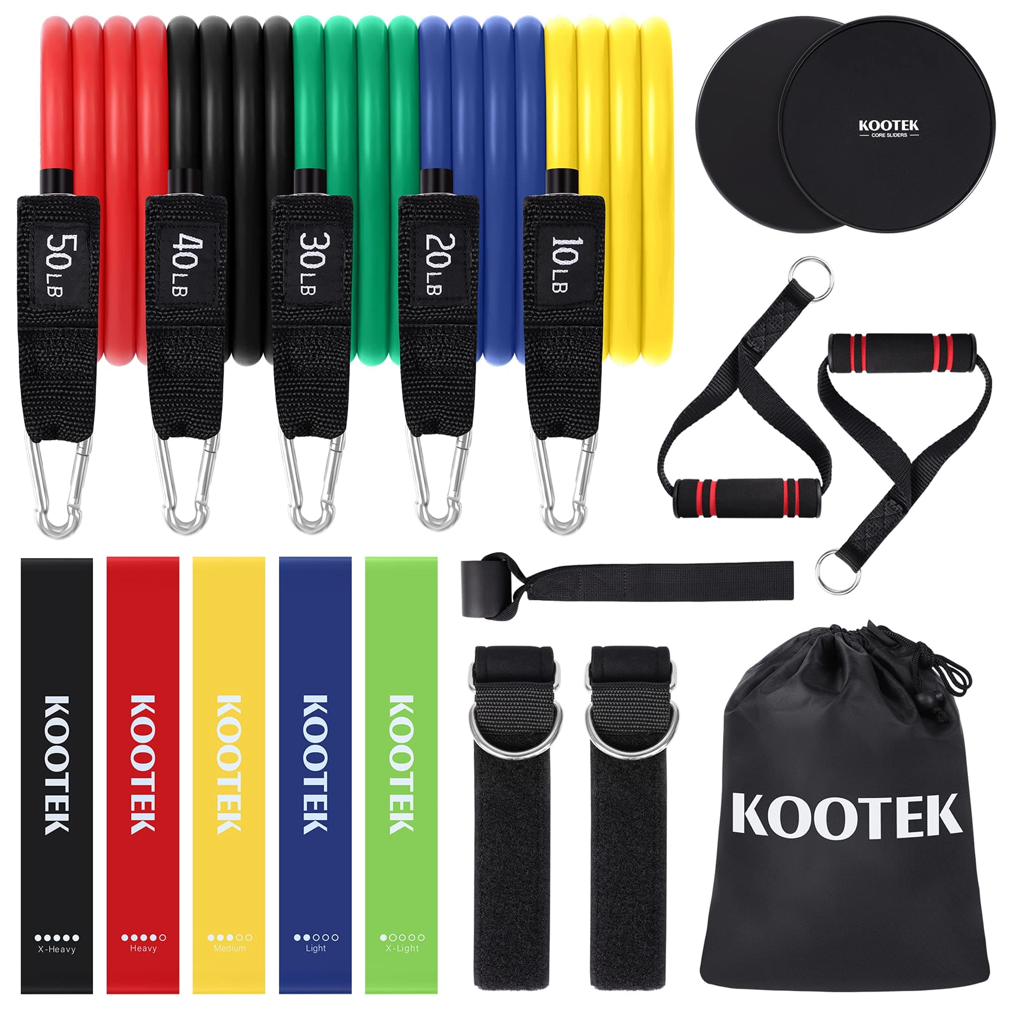 Kootek 18 Pieces Resistance Bands Set