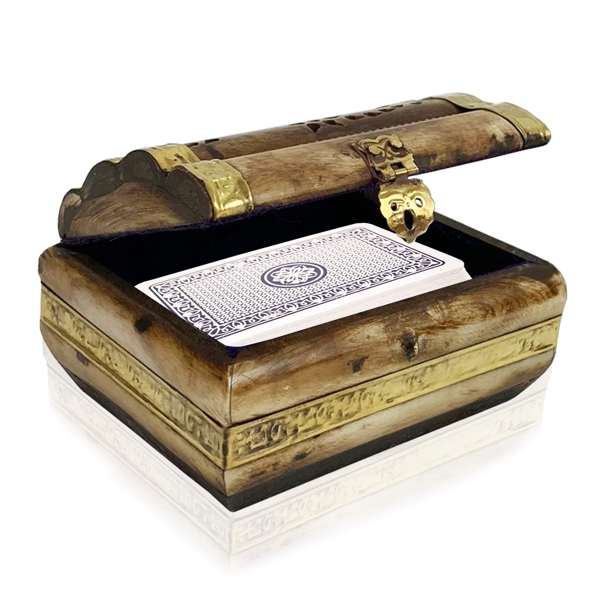 Tarot Cards Storage Box For Small Tarot Cards made of 100% Buffalo Bone, 4.5" Inches