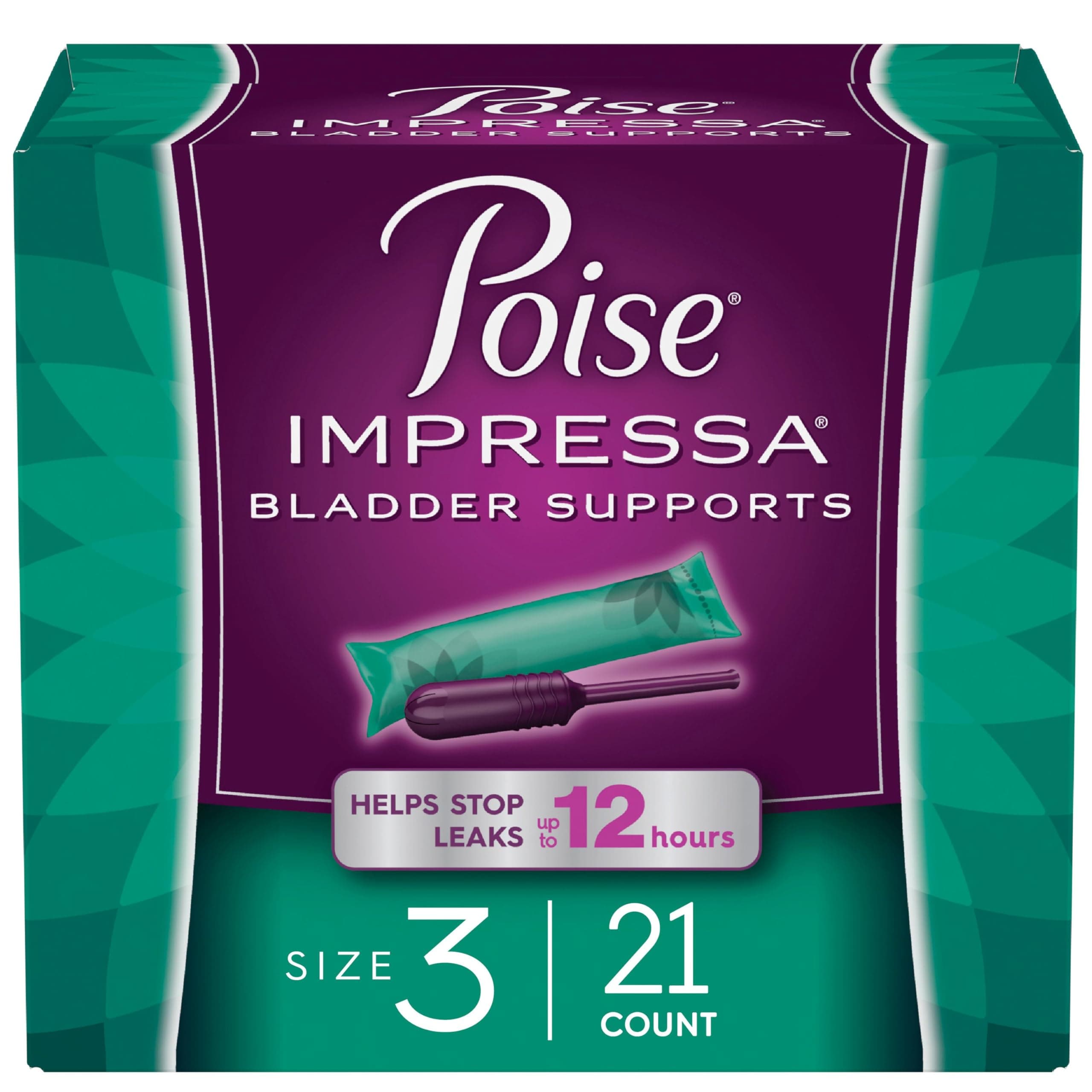 Poise Impressa Size 3 Incontinence Bladder Support, Pack of 21 (Packaging May Vary)