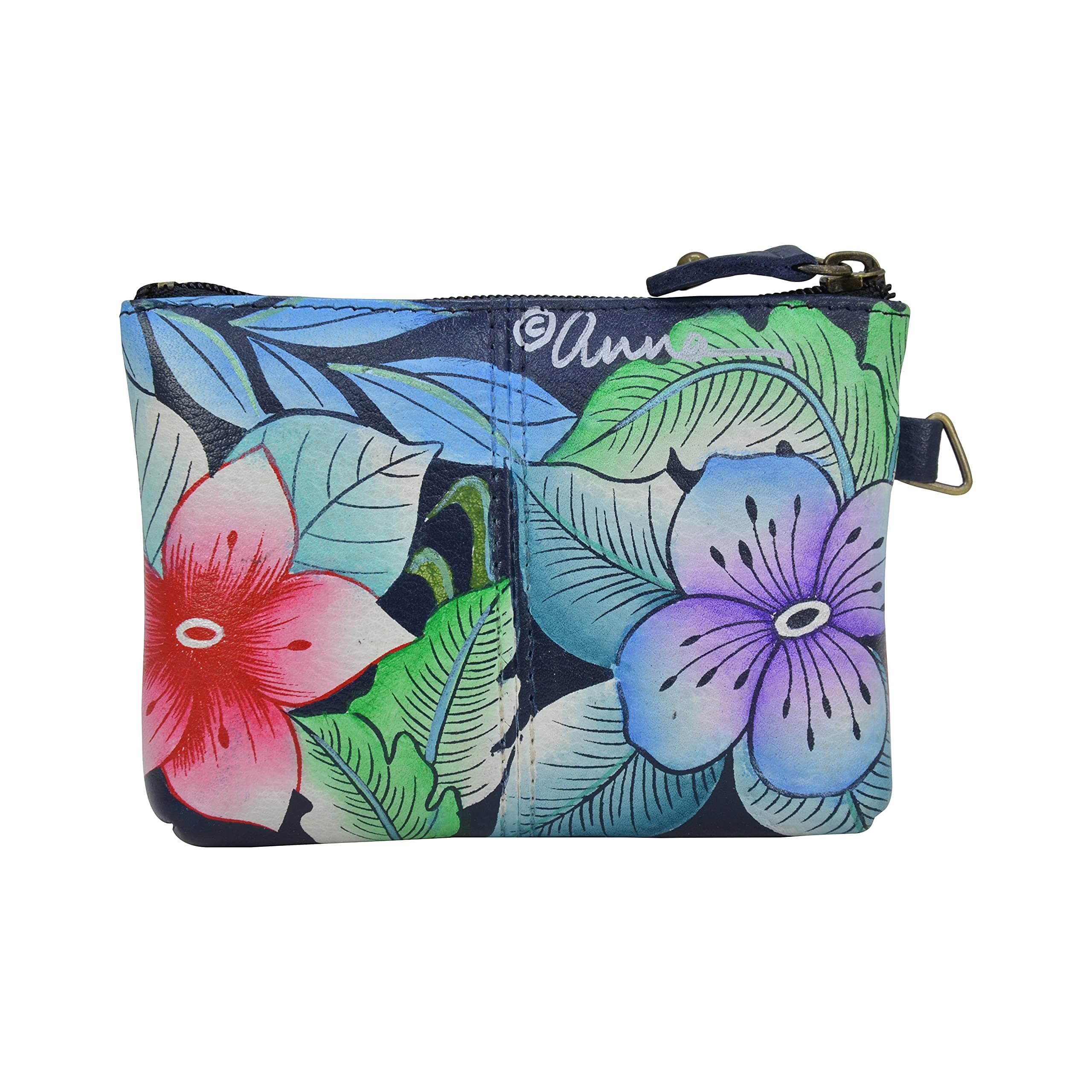 Women's Hand Painted Leather Coin Pouch Purse