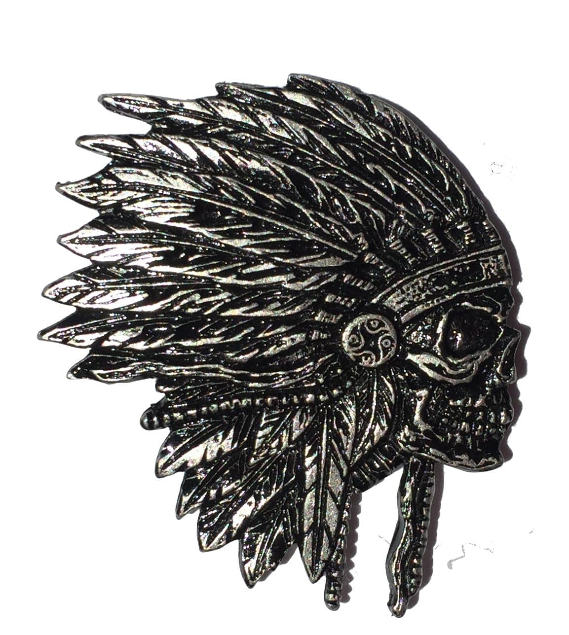 Indian chief Skull Hat Jacket Vest Biker PIN - By Patch Squad