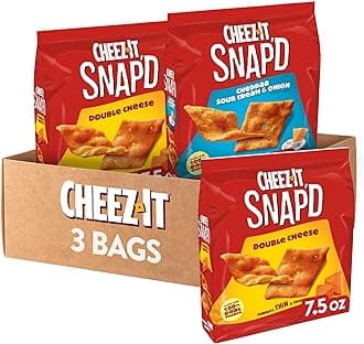 Snap'd, Cheese Crackers Chips, Thin Crisps, Lunch Snacks, Variety Pack, 22.5oz Box (3 Bags)