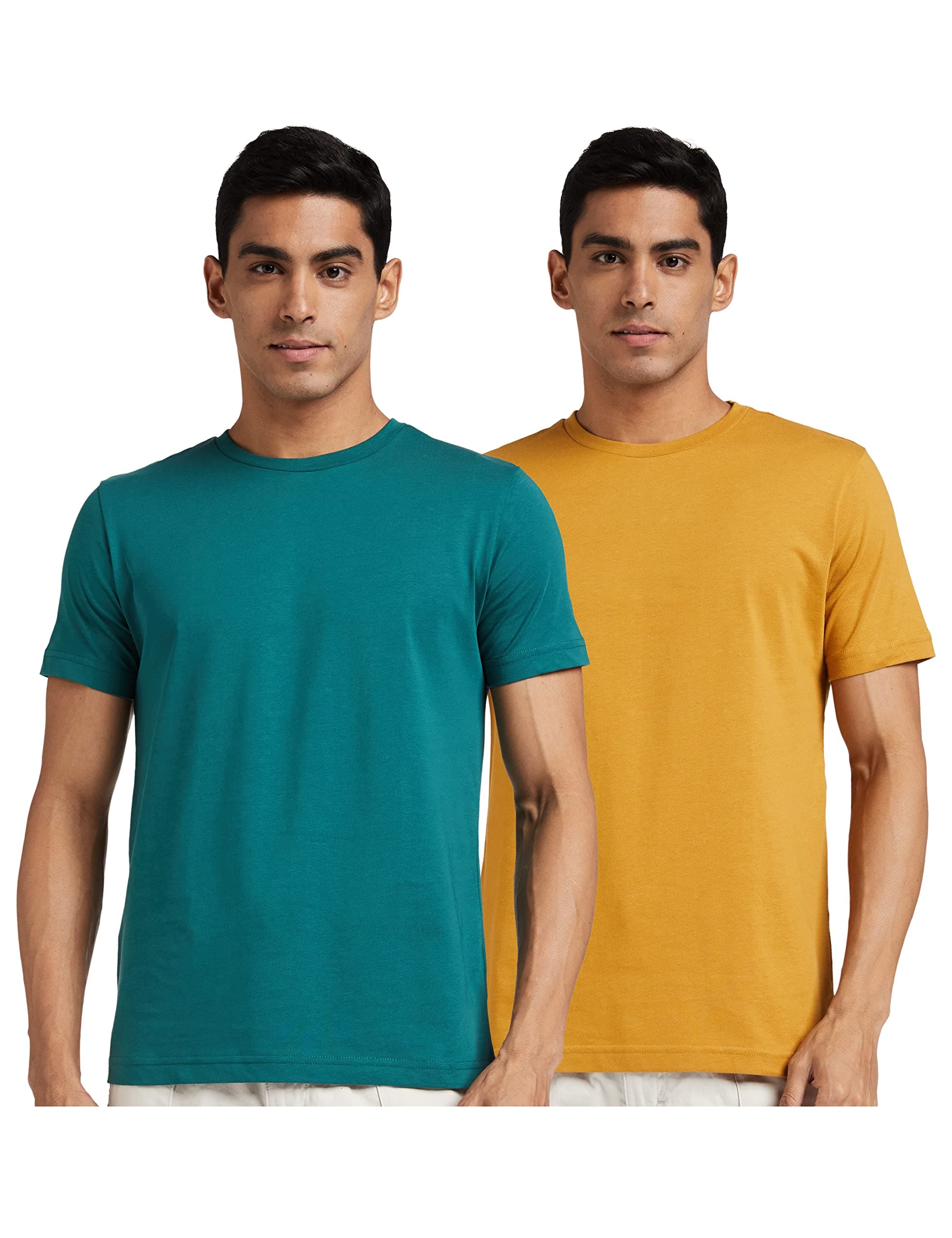 Amazon Brand - Symbol Men's Solid Cotton T Shirt | Round Neck | Half Sleeve | Plain-Regular Fit (Available in Plus Size and Combo Packs)