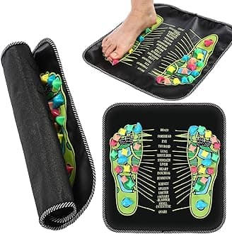 TrelaCo Foot Massage Mat Reflexology Walk Stone Road Foot Massage Acupoint Mat for Acupressure Relaxes for Long Sitting Elderly Students and Office Workers (13.78 x 13.78 Inches)