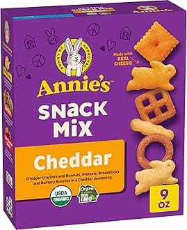 Annie's Homegrown Organic Cheddar Snack Mix With Assorted Crackers and Pretzels, 9 oz.