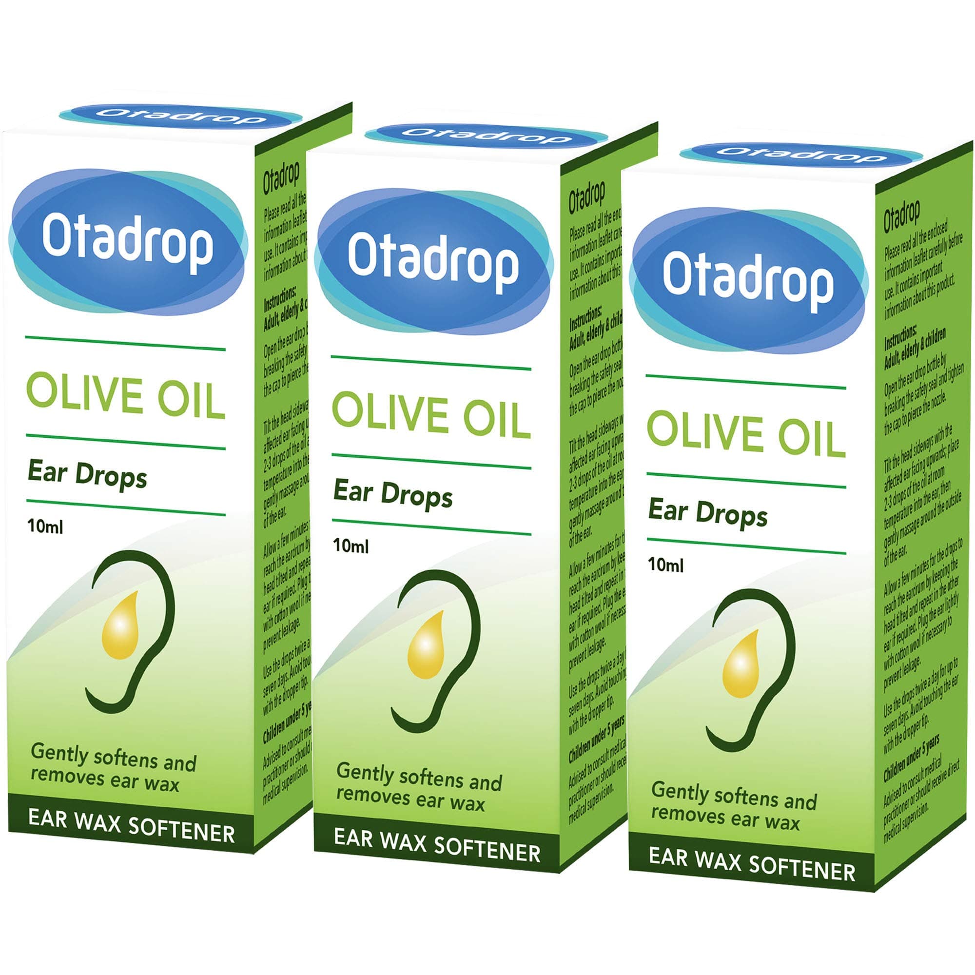 Ear Wax Remover Olive Oil Drops 10 ml - Pack of 3