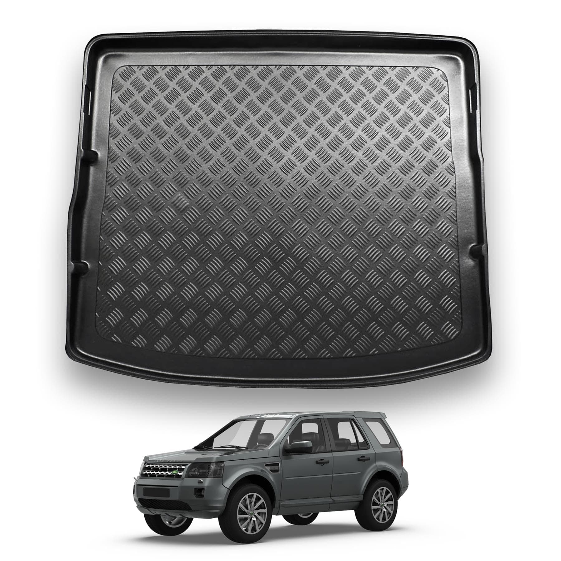 NOMAD Land Rover Freelander 2 (2006-2014) Boot Liner Tailored Fit Car Floor Mat Protector Non Slip Waterproof Raised Edges Compatible Custom Fit Accessory Black Dog & Pet Friendly