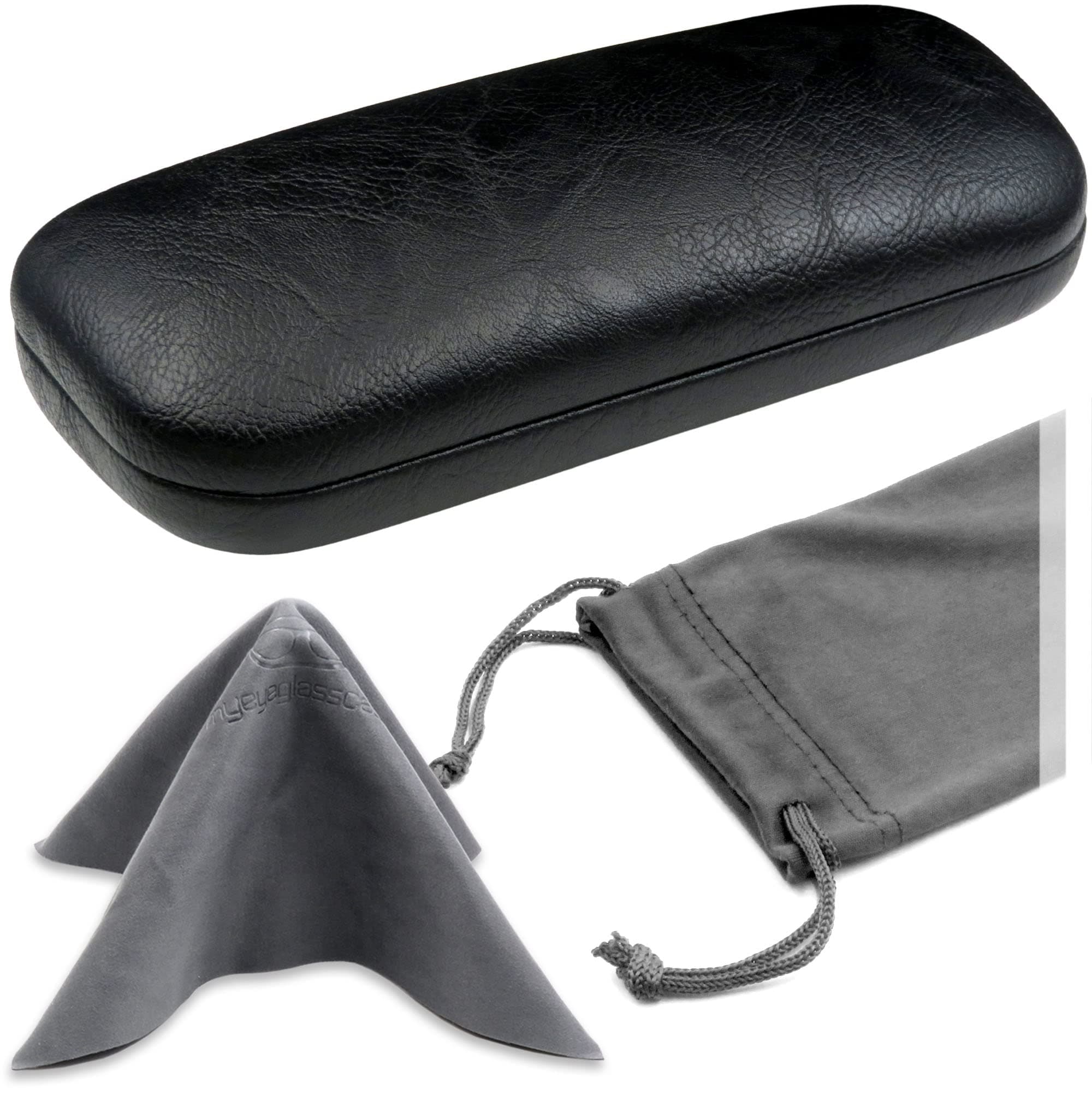 MyEyeglassCase Women's Hard Eyeglass Case | Protective Hard Shell Glasses Case with Pouch and Cloth