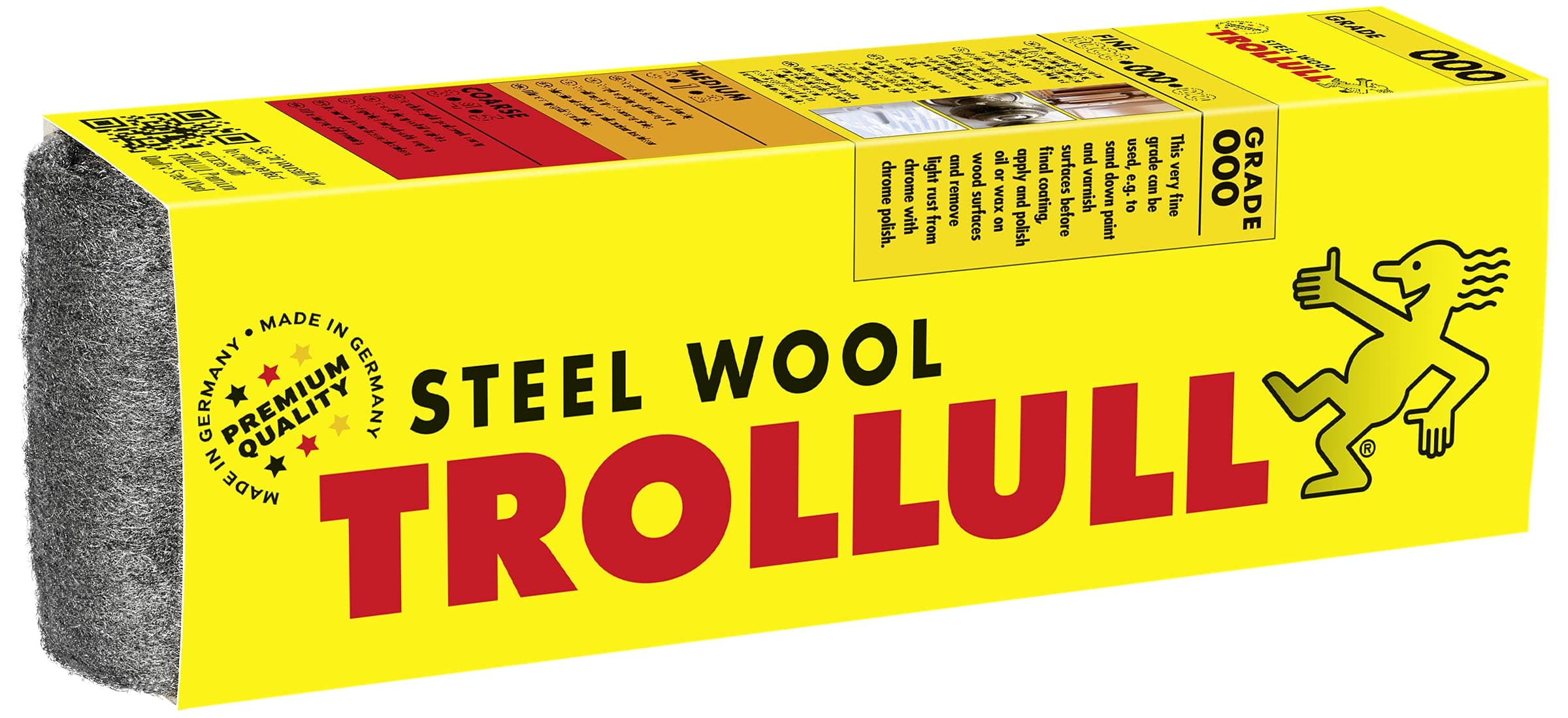 TROLLULL Steel Wool 200g Sleeve FINE 000