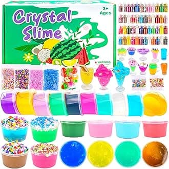 24 Pack Slime Party Favors for Kids, Slime Kit with Prefilled 18 Clear 6 Butter Toy 48 Bottle Gold Dust etc, Classroom Reward, Easter Gifts for Girls Boys