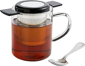 HIC Kitchen Brew In Mug Tea Infuser, 18/8 Stainless Steel, 4-Ounce Capacity