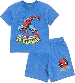 MarvelAvengers Spiderman T-Shirt and French Terry Shorts Set