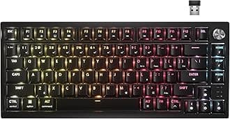 Corsair K65 PLUS WIRELESS 75% RGB Hot-Swappable Mechanical Gaming Keyboard – Pre-lubricated Tactile MLX Fusion Switches – Two Layers Noise Reduction – PBT Keycaps – QWERTY NA – Black