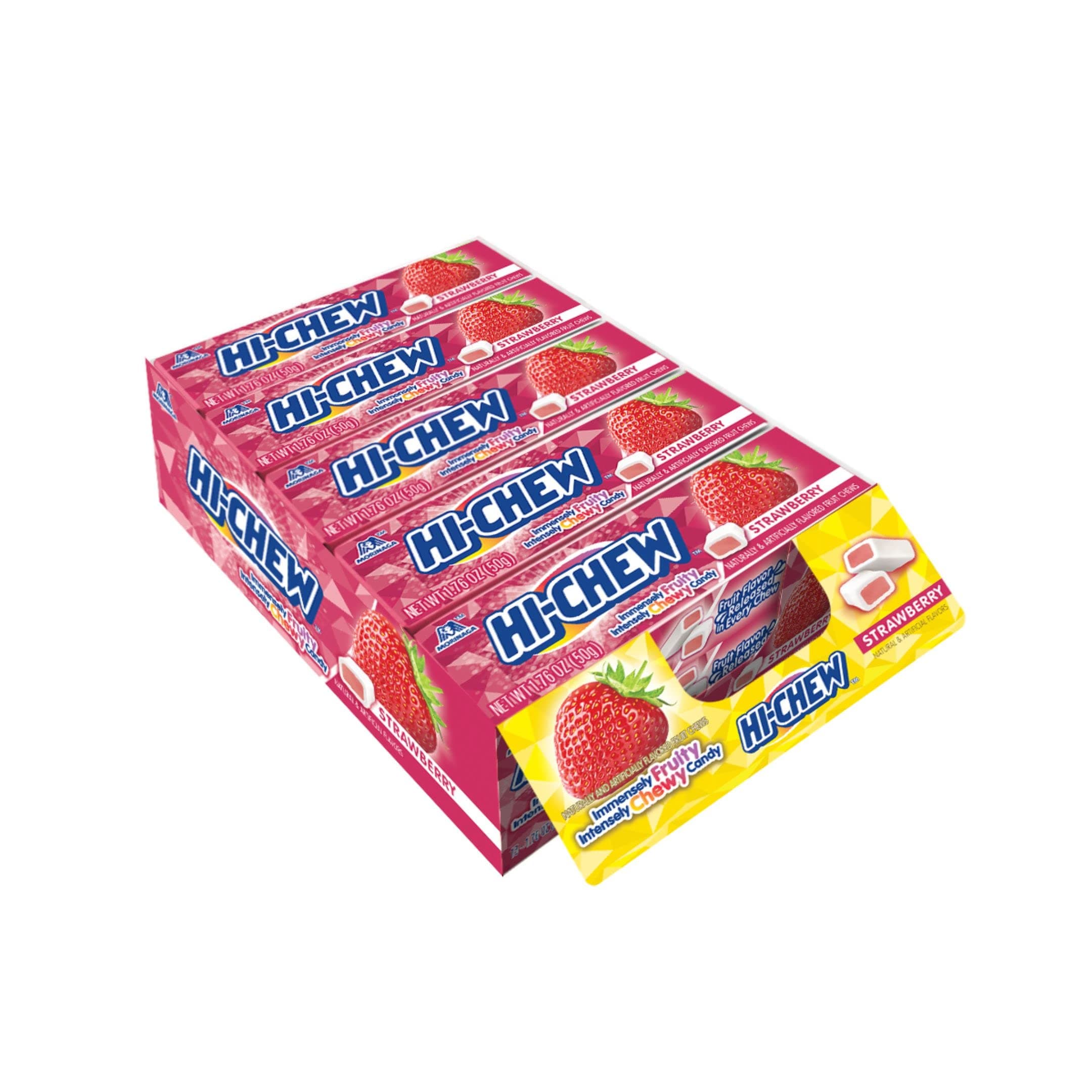 Strawberry 1.76oz ea | Unique Fun Soft & Chewy Taffy Candy | Immensely Juicy Fruit Flavors (1)