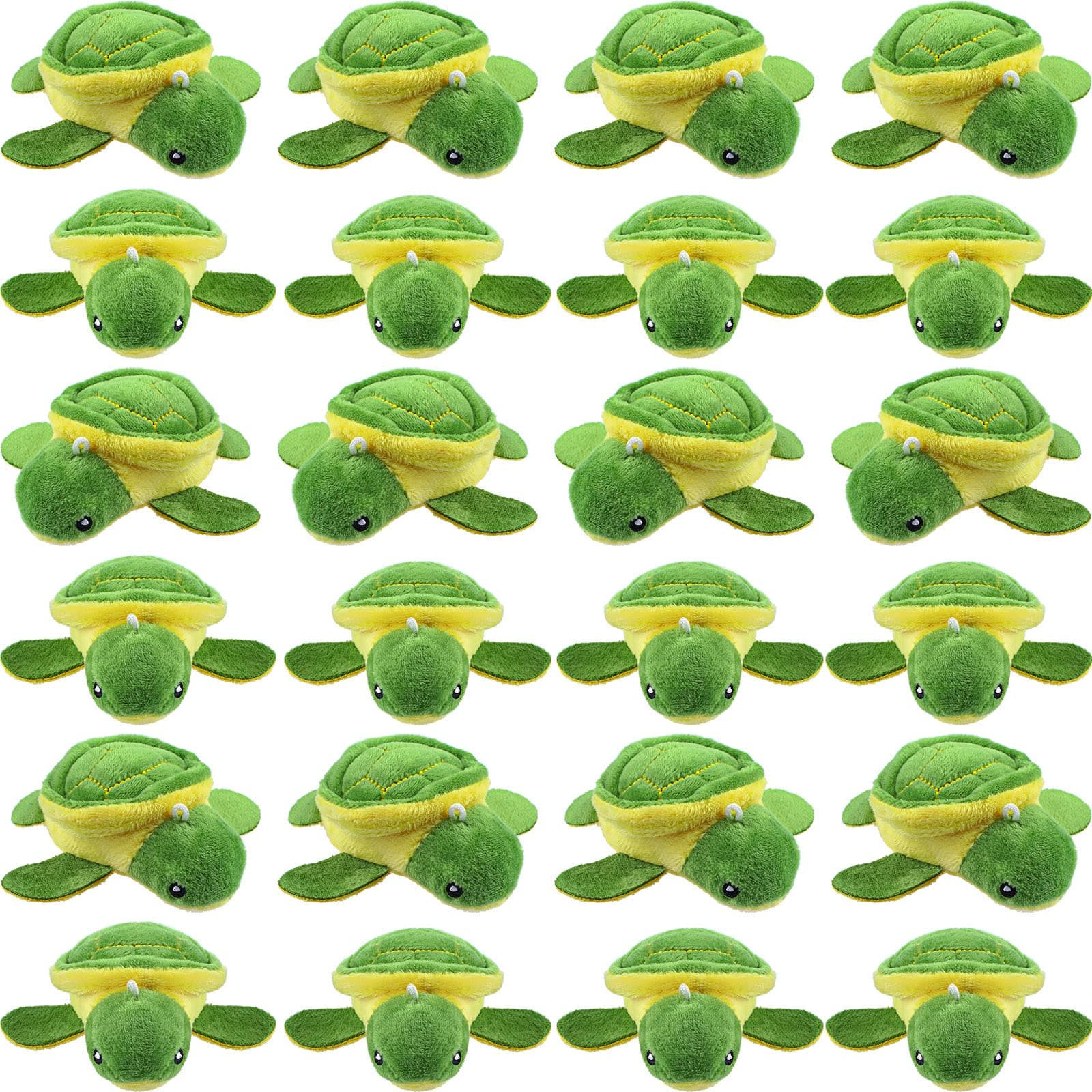 HyDren 24 Pcs Small Turtle Stuffed Toy 3.2 Inch Mini Sea Turtle Animal Plush Toys Turtle Adorable Cute Stuffed Animal Party Decorations for Adults Birthday Beach Ocean Supplies(Vivid Style)