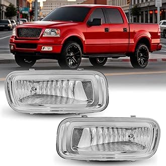 Nilight Fog Lights Assembly Compatible with 2004 2005 2006 Ford F-150 F150 Left Driver and Right Passenger Side Clear Lens Fog Lamps Replacement with H10 12V 42W Bulbs