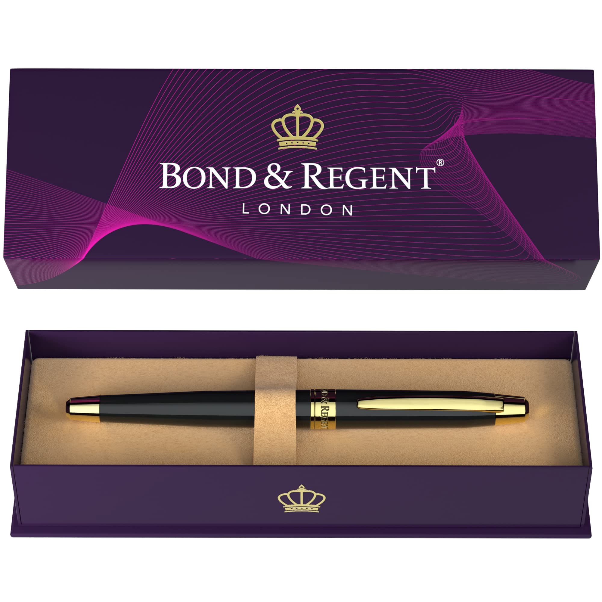 24 Karat Gold Luxury Rollerball Pen, Gloss Black