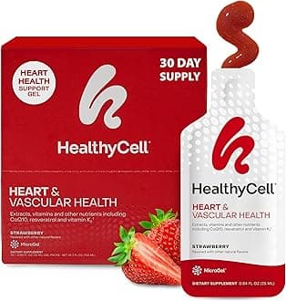 - Healthycell Heart & Vascular Health Daily Liquid Supplement - Cardiovascular Support with Beet Root Powder, Resveratrol, CoQ10, Omega-3 & Vitamin K - 30 Gel Packs