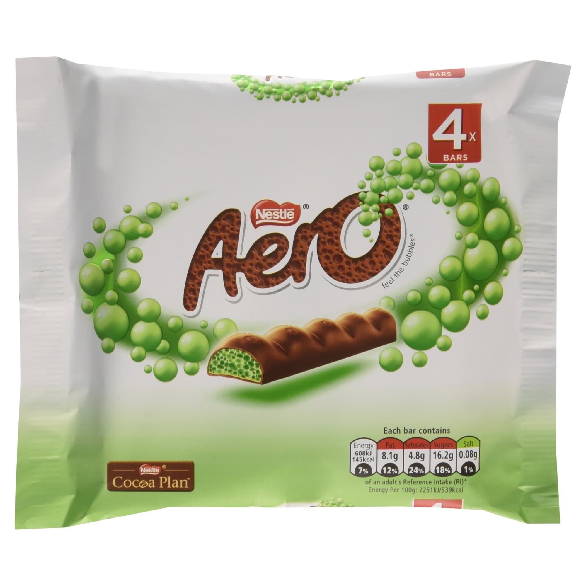Aero Bubbly Peppermint Bar, 1 Pack of 4