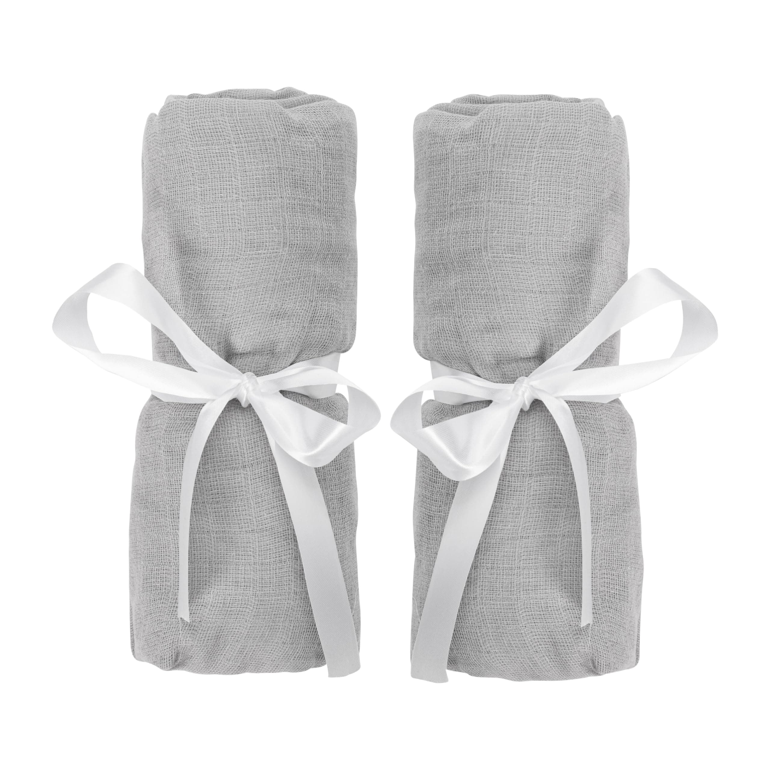 Newton Baby Fitted Sheets for Bassinet & Bedside Sleeper, Essential Bassinet (2-Pack) - Ultra-Breathable, Washable and Ultra-Soft, 100% Muslin, 19" x 35" - Grey