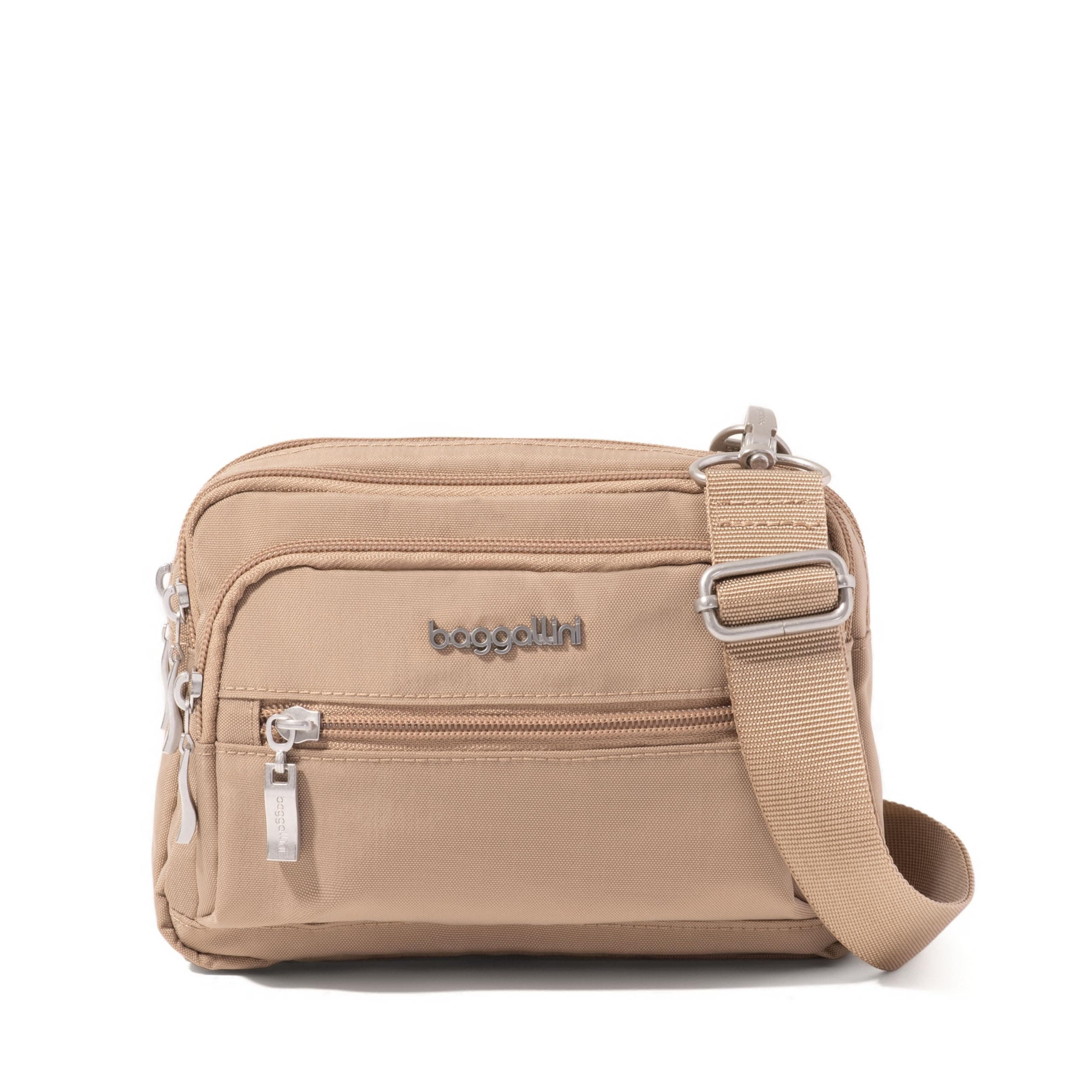 Baggallini Triple Zip Small Crossbody Bag