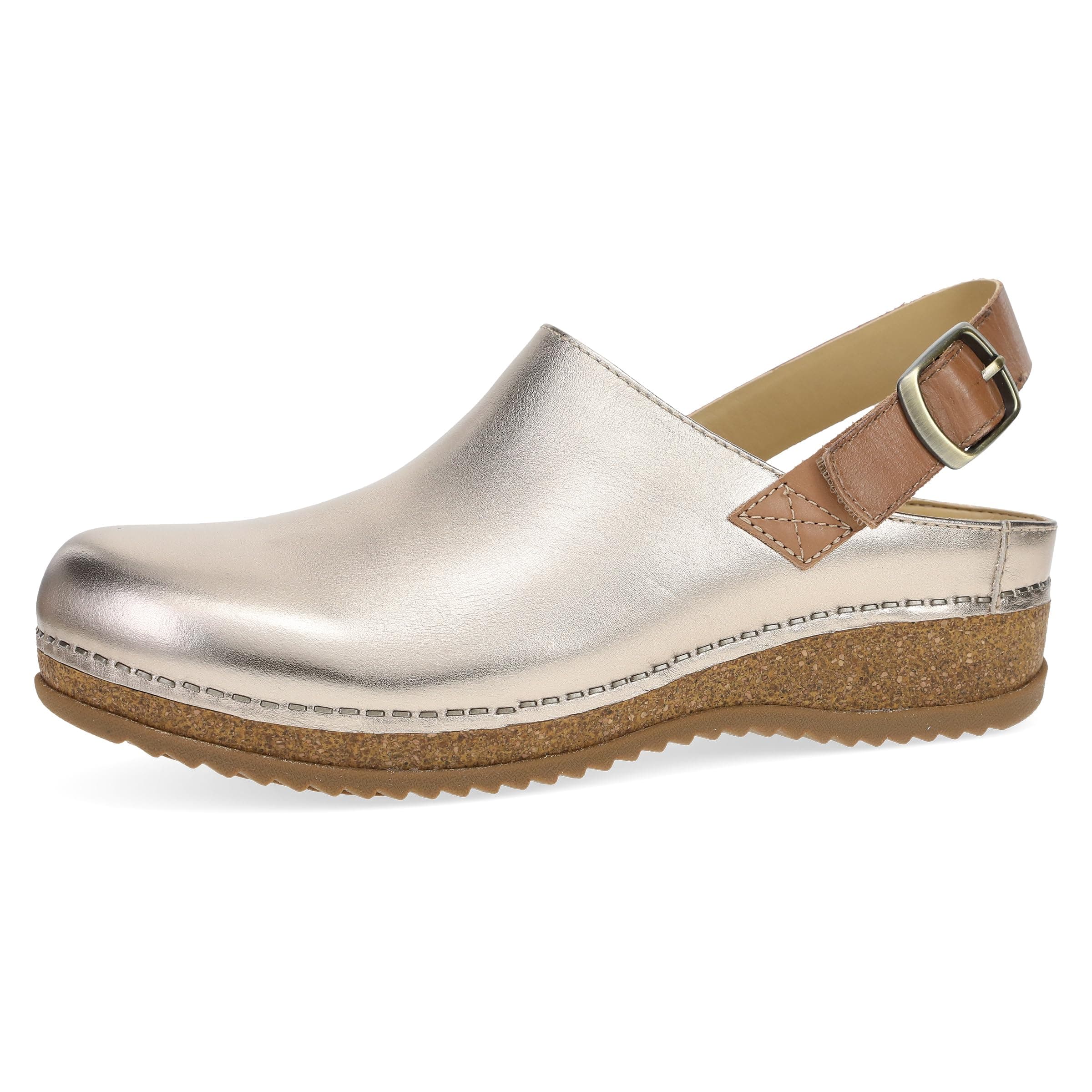 Dansko Women's Merrin Sling-Back Mule Clog-Dual Density Cork/EVA Midsole and Lightweight Rubber Outsole Provide a Comfortable Ride on Patented Stapled Construction