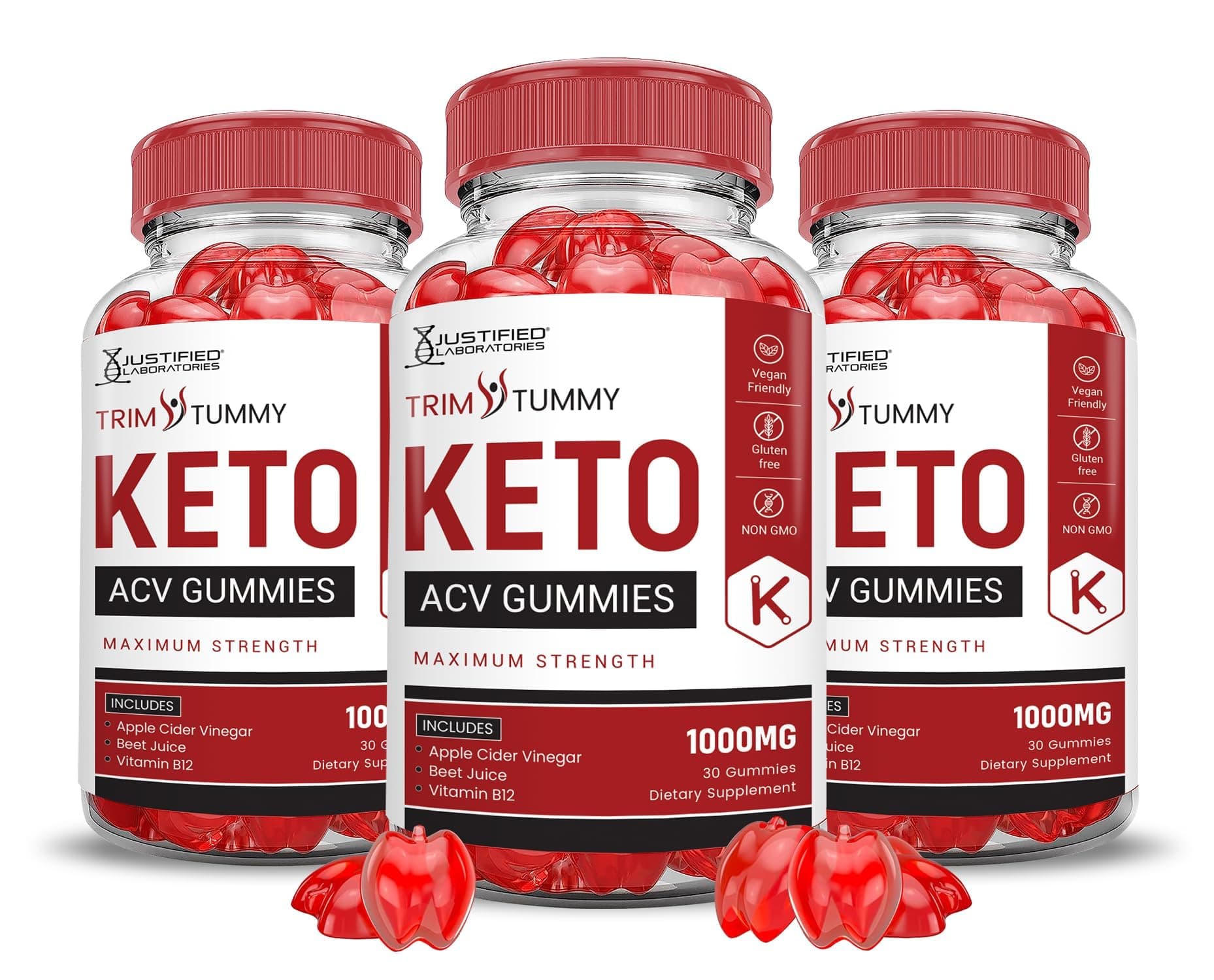 (3 Pack) Trim Tummy Keto ACV Gummies Advanced Formula 1000MG Trim Tummy Keto Gummies Apple Cider Vinegar Formulated with Pomegranate Beet Juice Powder B12 Vegan Non GMO 180 Gummys