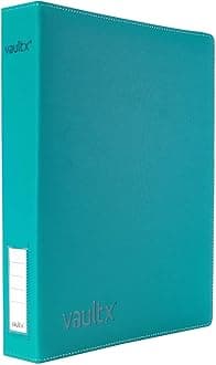 Trading Card 3 Ring Binder, fits 9 Pocket Pages, 540 Cards, Exo-Tec Material, Easy Open, D-Ring Clip Folder for Collectible Card Games, Sports, TCG (Teal, Slim)