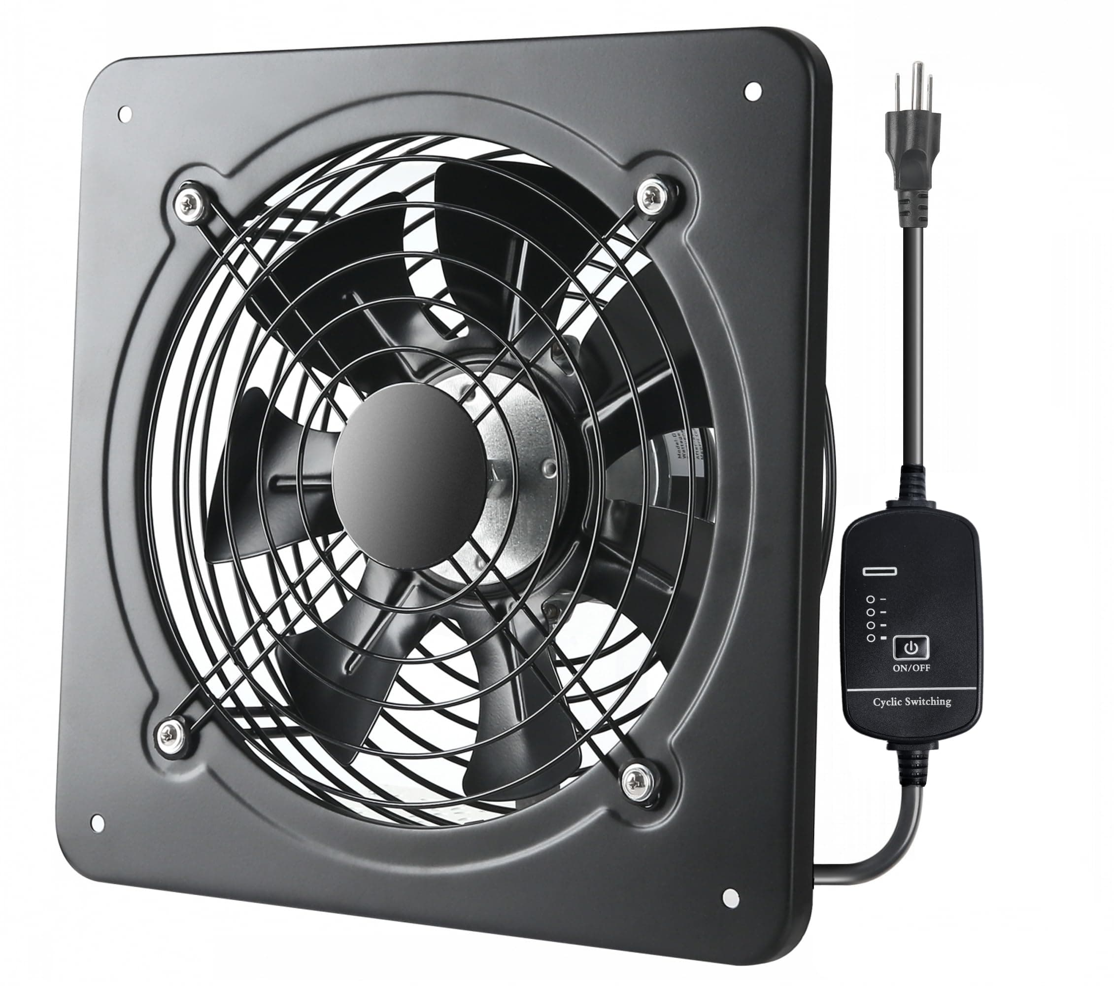 12 Inch Window Exhaust Wall Mounted Ventilation Basement Extractor Industrial Fan 720 CFM High-Speed1460 RPM Industrial Fan for Home Garage Office Commercial Use (12 Inch+Speed Control)