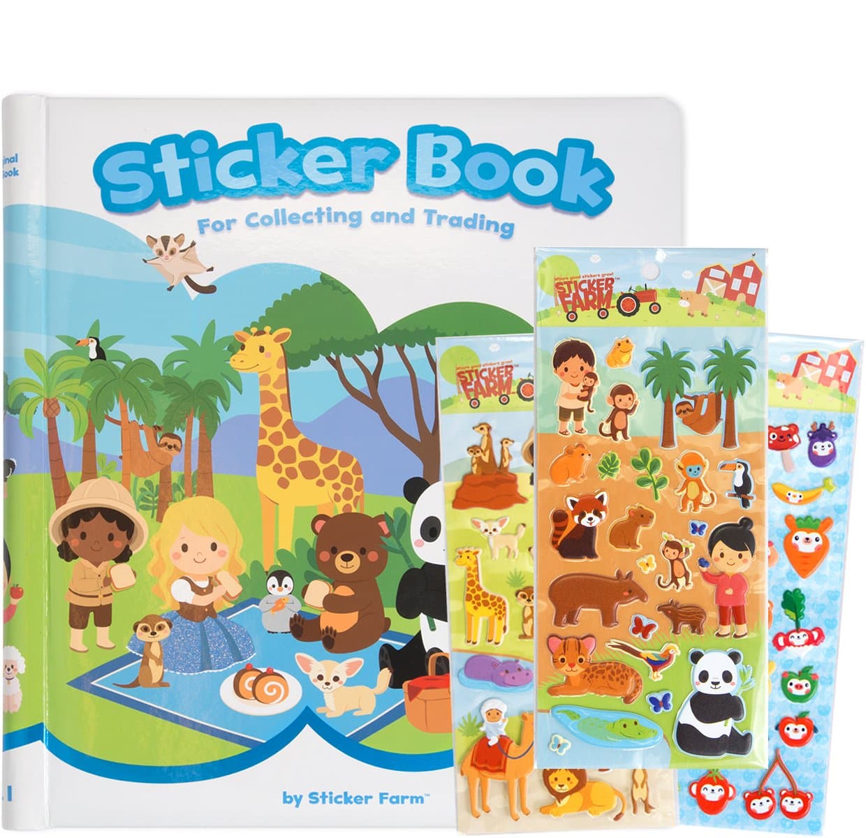 Original Series Large (10 x 10.5 in) Reusable Sticker Book for Collecting and Trading, Boys and Girls - Large Starter Activity Album with 75+ Puffy Stickers