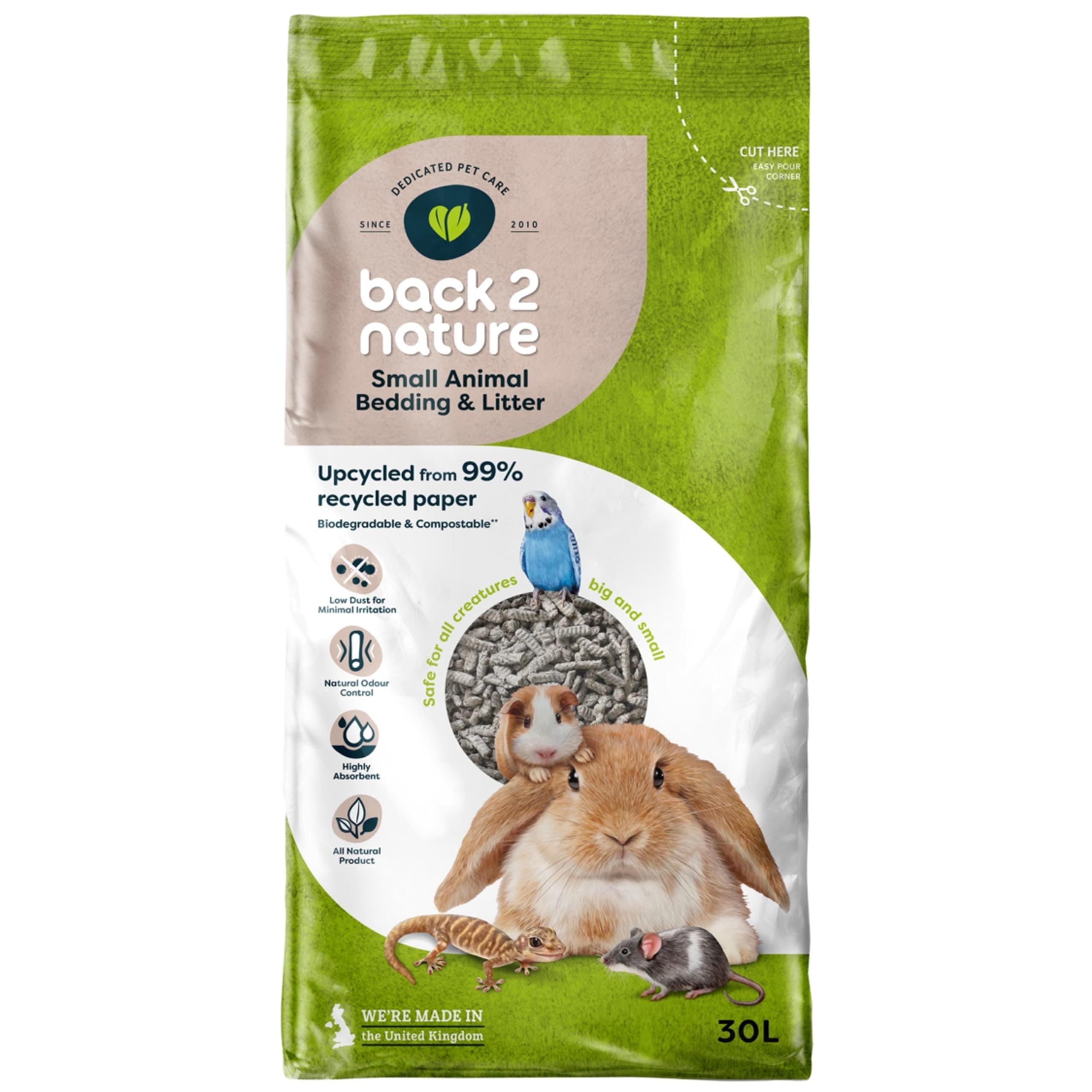 Back-2-Nature Small Animal Bedding and Litter, 30 L (Packaging May Vary)