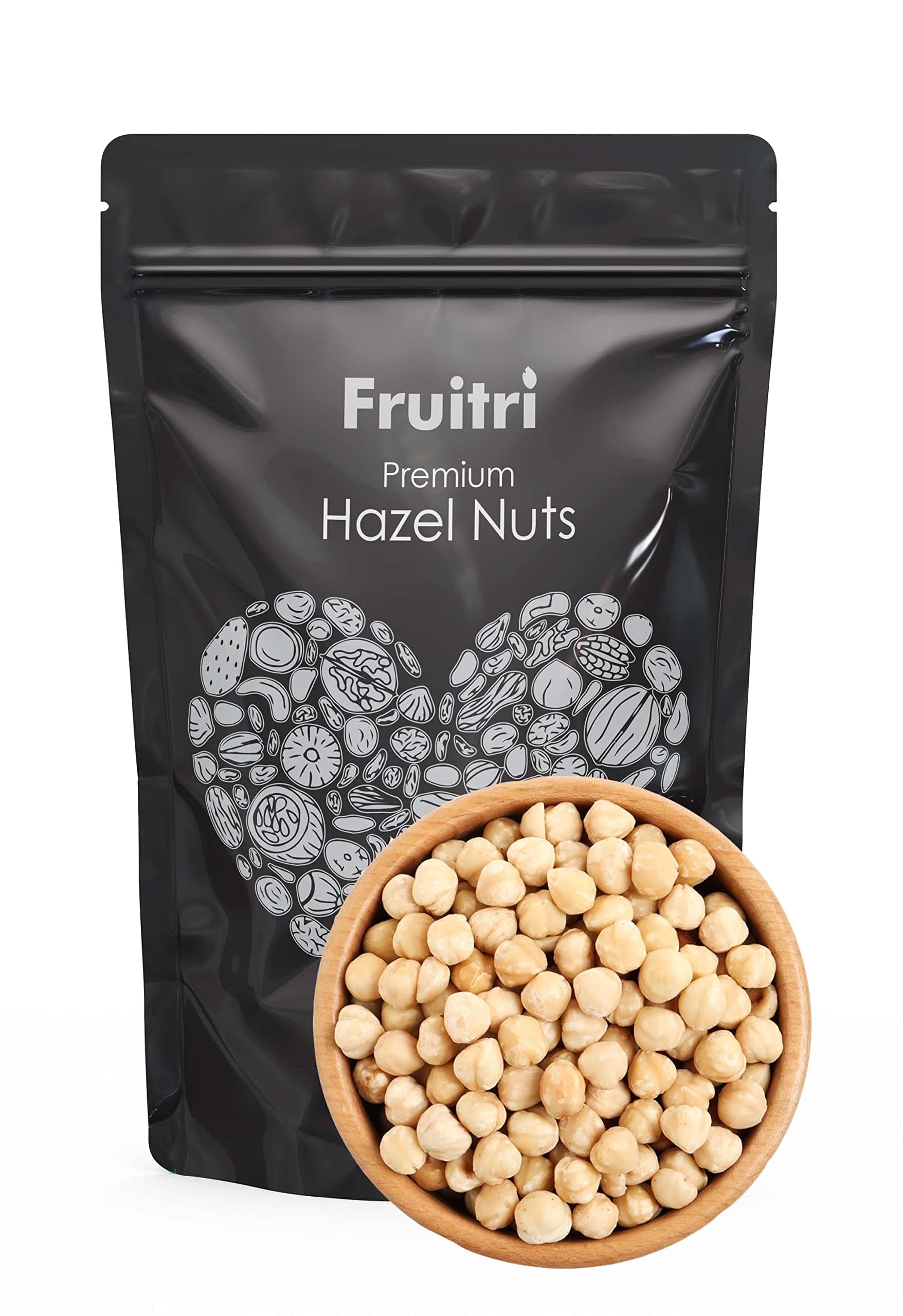 Fruitri Premium Crunchy Turkish Hazelnut Nuts - 250g, Raw Hazel Nuts for Snacking & Baking, Jumbo Size, Healthy Nuts Packed with Nutrients, Raw & Dehulled For Making Chocolate Spread, Dry Fruits