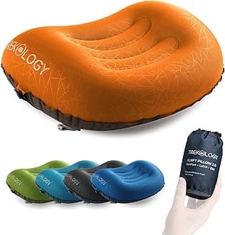 Ultralight Inflating Camping Travel Pillow - ALUFT 2.0 Compressible, Compact, Inflatable, Comfortable, Ergonomic Pillows for Neck & Lumbar Support While Camp, Backpacking