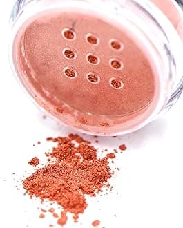 Pure Ziva Coral Reef Dark Peach Pink Loose Eyeshadow Powder Pigment, Single Glitter Mineral Dust Jar Pot, Talc & Paraben Free, No Animal Testing & Cruelty Free