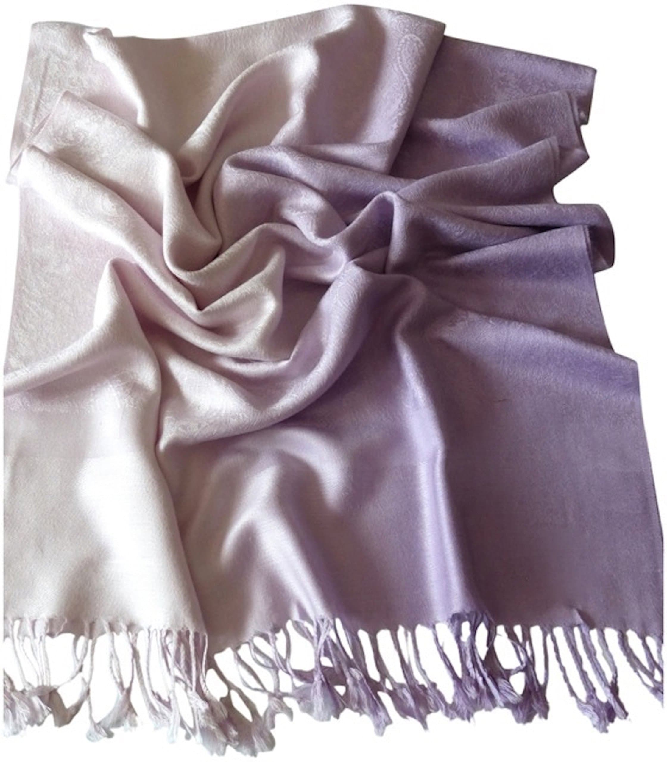 Light Purple Two Tone Design Shawl Scarf Wrap Stole Pashmina Shawls Face Cover NEW