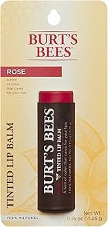 Burt's Bees 100% Natural Tinted Lip Balm, Rose with Shea Butter & Botanical Waxes – 2 Tubes