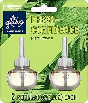 Glade PlugIns Refills Air Freshener, Fresh Confidence, Scented and Essential Oils for Home and Bathroom, 0.67 Fl Oz, 2 Count